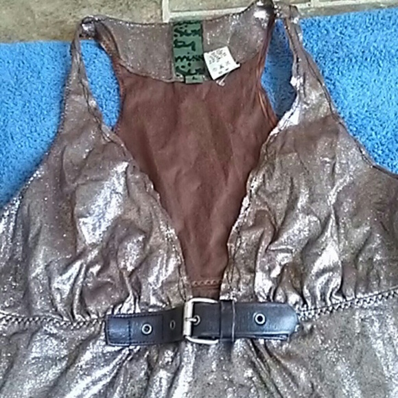 Miss Sixty Tops - large chrome brown shirt